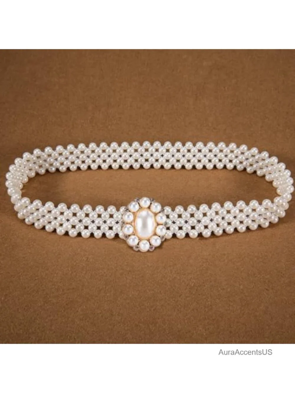 Elastic Pearl Waist Chain Belt for Women Bridal Wedding Body Jewelry Accessory